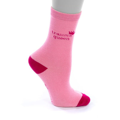 "Trauma Queen" Socks- Unisex  Nurseology  Paper Skyscraper Gift Shop Charlotte