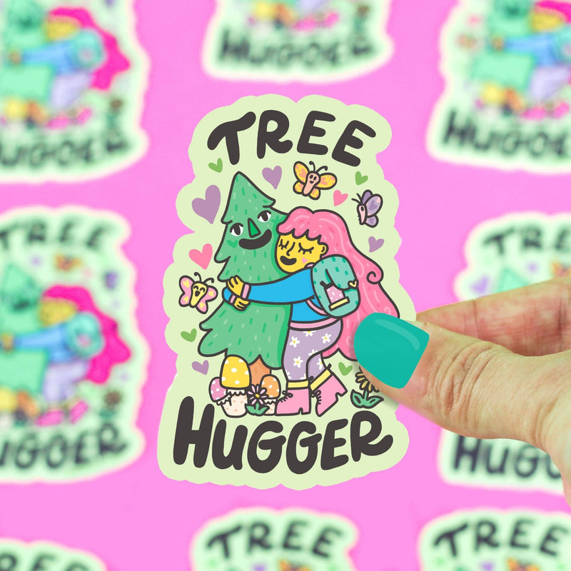 Tree Hugger Love Our Planet Holiday Gift Vinyl Sticker Stickers Turtle&