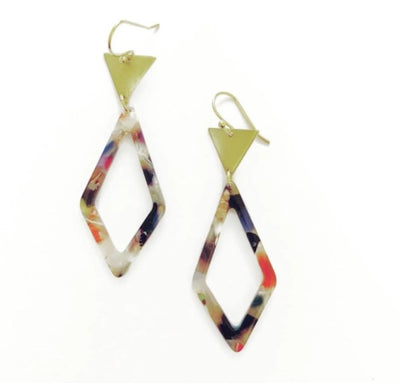 Triangle and Diamond Acetate Dangle Earrings Jewelry Stitch and Stone  Paper Skyscraper Gift Shop Charlotte