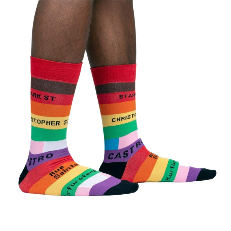 Unisex Crew S/M: Streets of Pride (S/M) Socks Sock It to Me  Paper Skyscraper Gift Shop Charlotte