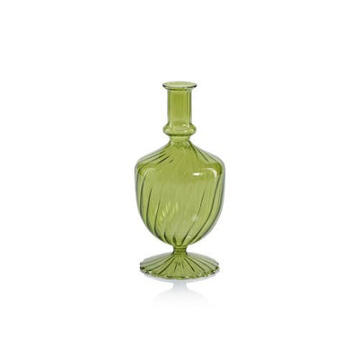 Venetian Spiral Vase-Onion Shape | Green, 3.5" x 7.5" Holiday Zodax  Paper Skyscraper Gift Shop Charlotte