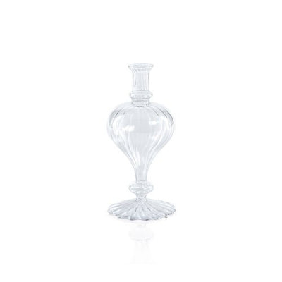 Venetian Spiral Vase-Turnip Shape | Clear, 3.5" Holiday Zodax  Paper Skyscraper Gift Shop Charlotte