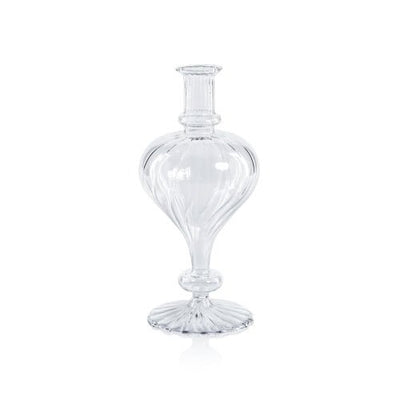 Venetian Spiral Vase-Turnip Shape | Clear, 4.25" x 9" Holiday Zodax  Paper Skyscraper Gift Shop Charlotte