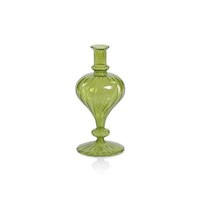 Venetian Spiral Vase-Turnip Shape | Green, 3.5" x 7.5" Holiday Zodax  Paper Skyscraper Gift Shop Charlotte