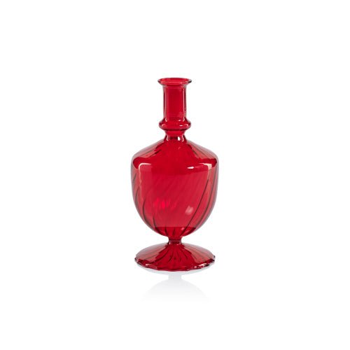 Venetian Spiral Vase- Urn shape | Red, 3.5" x 7.5" Holiday Zodax  Paper Skyscraper Gift Shop Charlotte