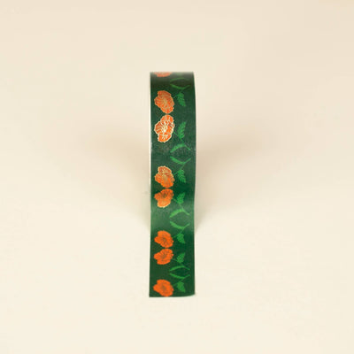 Washi Tape - Poppies: Green  Tiny Deer Studio  Paper Skyscraper Gift Shop Charlotte