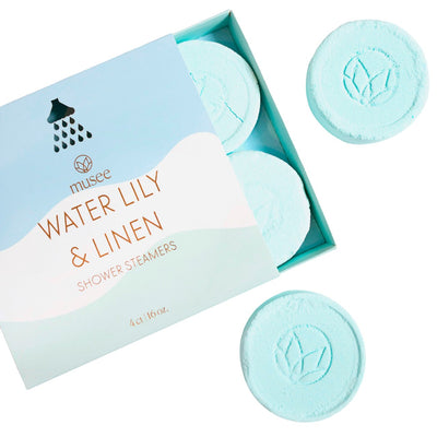 Water Lily & Linen Shower Steamers Beauty + Wellness Musee Bath  Paper Skyscraper Gift Shop Charlotte