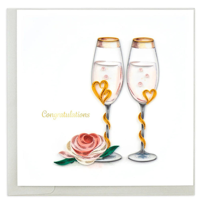 Wedding Toasting Flutes Cards Quilling Card  Paper Skyscraper Gift Shop Charlotte