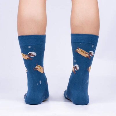 Weiner Dogs, In Space! Men's Crew Socks Socks Sock It to Me  Paper Skyscraper Gift Shop Charlotte