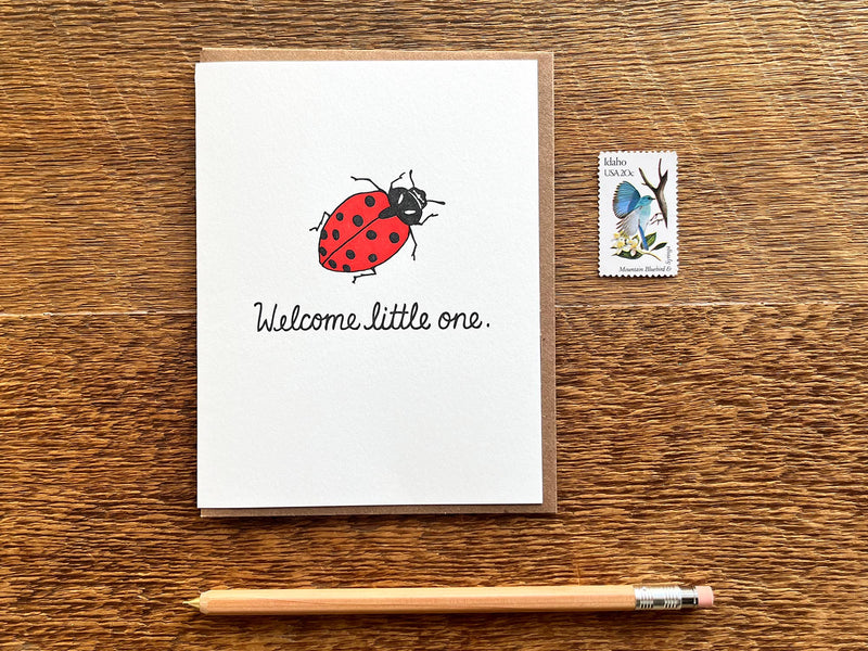 Welcome Lady Bug Card Cards Noteworthy Paper & Press  Paper Skyscraper Gift Shop Charlotte