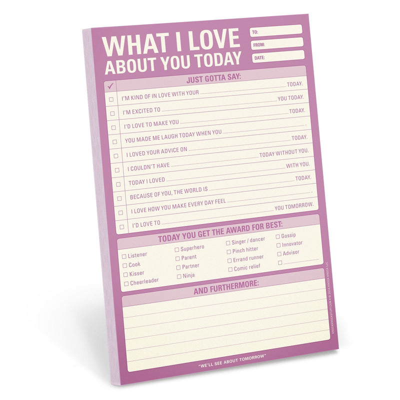 What I Love About You Pad Notepads Knock Knock  Paper Skyscraper Gift Shop Charlotte