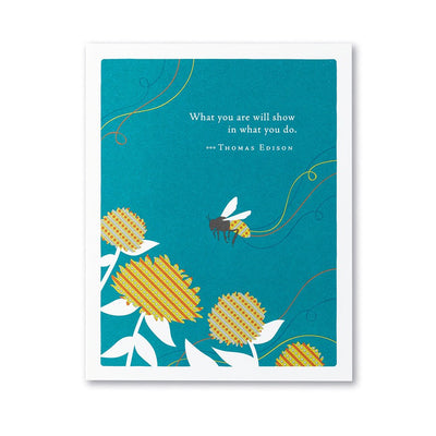 "What you are will show in what you do" | thank you card Cards Positively Green  Paper Skyscraper Gift Shop Charlotte