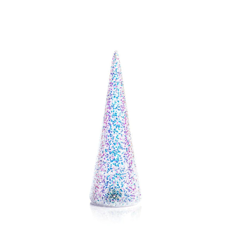 White LED Sequin Tree 10.25" Holiday Zodax  Paper Skyscraper Gift Shop Charlotte