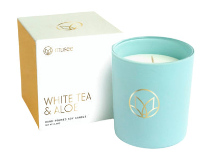 White Tea and Aloe Candle  Musee Bath  Paper Skyscraper Gift Shop Charlotte