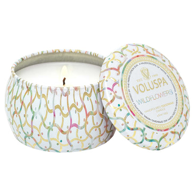 Wildflowers Mini Tin Candles Voluspa  Paper Skyscraper Gift Shop Charlotte