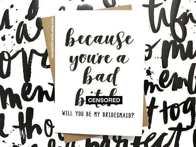 Will You Be My Bridesmaid Card Cards Honest AF Cards  Paper Skyscraper Gift Shop Charlotte