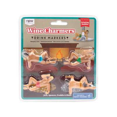 Wine Charmers Drinking Buddies S/4  NPW  Paper Skyscraper Gift Shop Charlotte