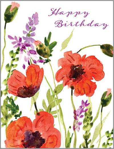 With Scripture Birthday Card - Wild Poppies  Gina B Designs  Paper Skyscraper Gift Shop Charlotte