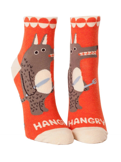 Women's Ankle Socks - Hangry Apparel & Accessories - Socks Blue Q Paper Skyscraper Gift Shop Charlotte