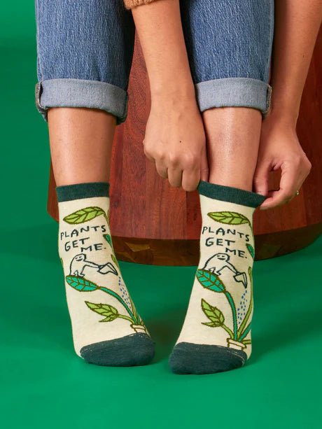 Womens Ankle Socks Plants Get Me Apparel & Accessories - Socks Blue Q Paper Skyscraper Gift Shop Charlotte