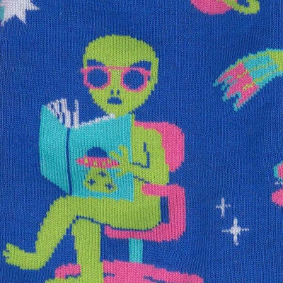 Women's Crew: InterGalactic Reading List | Glows in the dark Socks Sock It to Me  Paper Skyscraper Gift Shop Charlotte