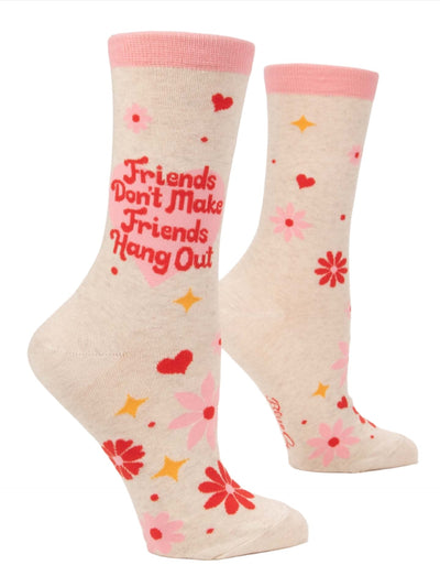 Women's Crew Socks - Friends Hang Out Apparel & Accessories - Socks Blue Q Paper Skyscraper Gift Shop Charlotte