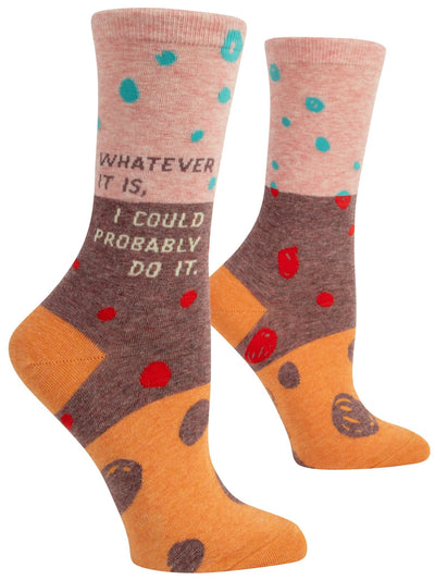 Women's Crew Socks - Whatever It Is Socks Blue Q  Paper Skyscraper Gift Shop Charlotte