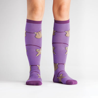 Women's Knee Funky: Sloth Socks Sock It to Me  Paper Skyscraper Gift Shop Charlotte