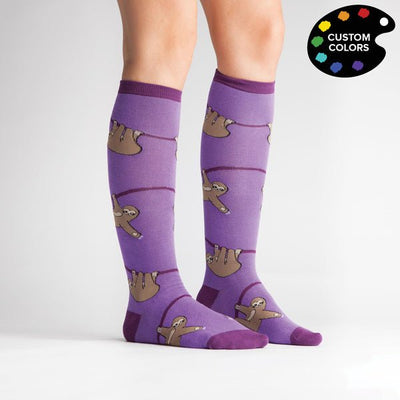 Women's Knee Funky: Sloth Socks Sock It to Me  Paper Skyscraper Gift Shop Charlotte