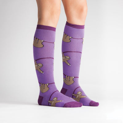 Women's Knee Funky: Sloth Socks Sock It to Me  Paper Skyscraper Gift Shop Charlotte