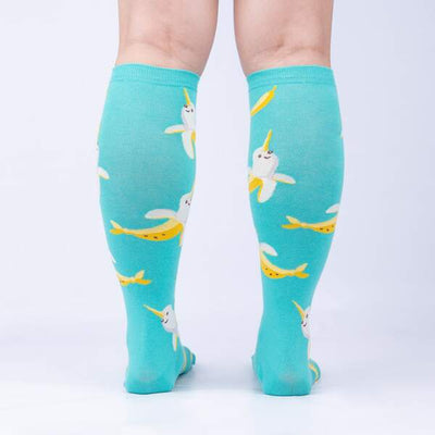 Women's Knee High: Bananarwhal Socks Sock It to Me  Paper Skyscraper Gift Shop Charlotte