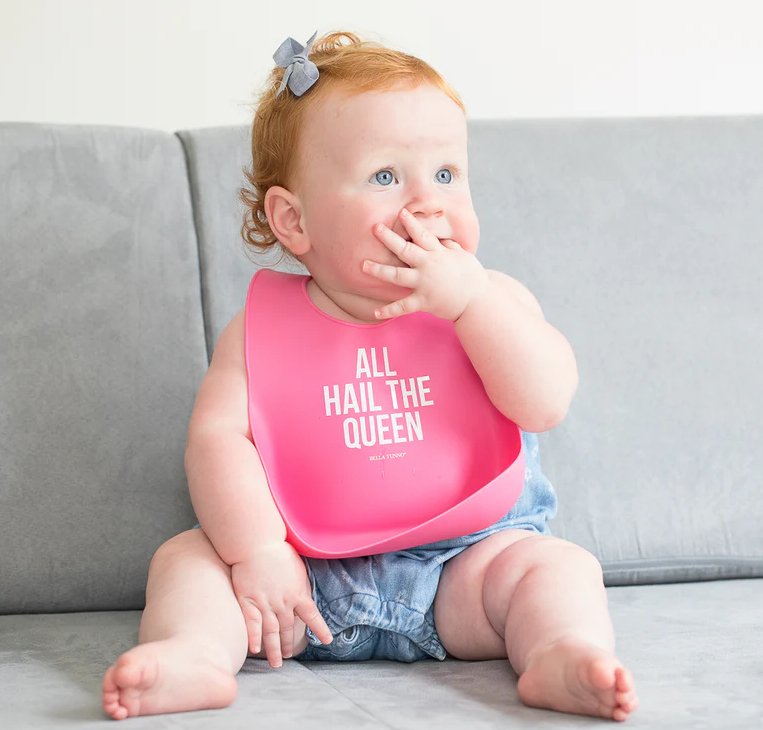 Wonder Bib | All Hail the Queen Baby Bella Tunno  Paper Skyscraper Gift Shop Charlotte