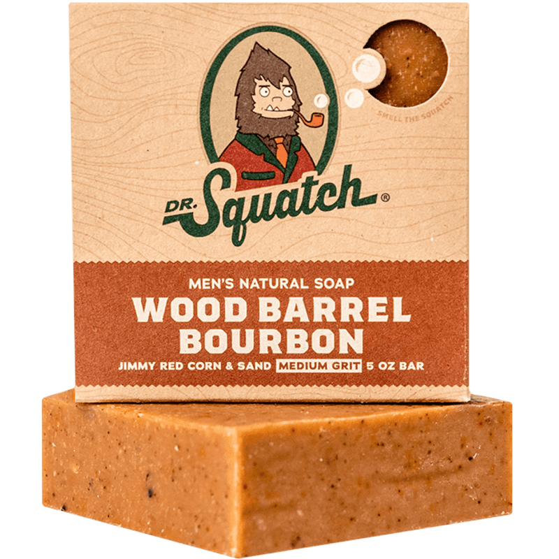 Wood Barrel Bourbon Bar Soap Soap Dr Squatch  Paper Skyscraper Gift Shop Charlotte