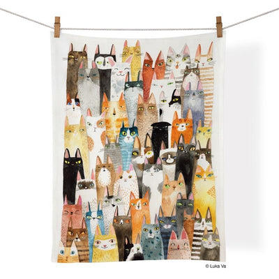 Cat Power 100% Cotton Tea Towel Kitchen - Hand, Tea & Dish Towels WERKSHOPPE Paper Skyscraper Gift Shop Charlotte