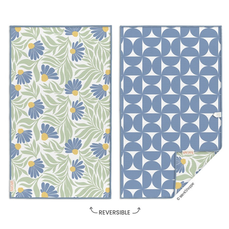 Blue Coneflower Microfiber Towel Kitchen - Hand, Tea & Dish Towels WERKSHOPPE Paper Skyscraper Gift Shop Charlotte