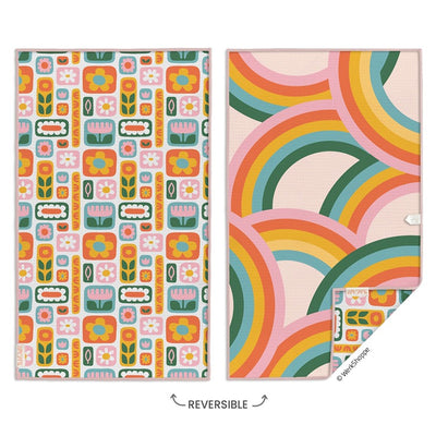 Daisies & Rainbows Microfiber Towel Kitchen - Hand, Tea & Dish Towels WERKSHOPPE Paper Skyscraper Gift Shop Charlotte