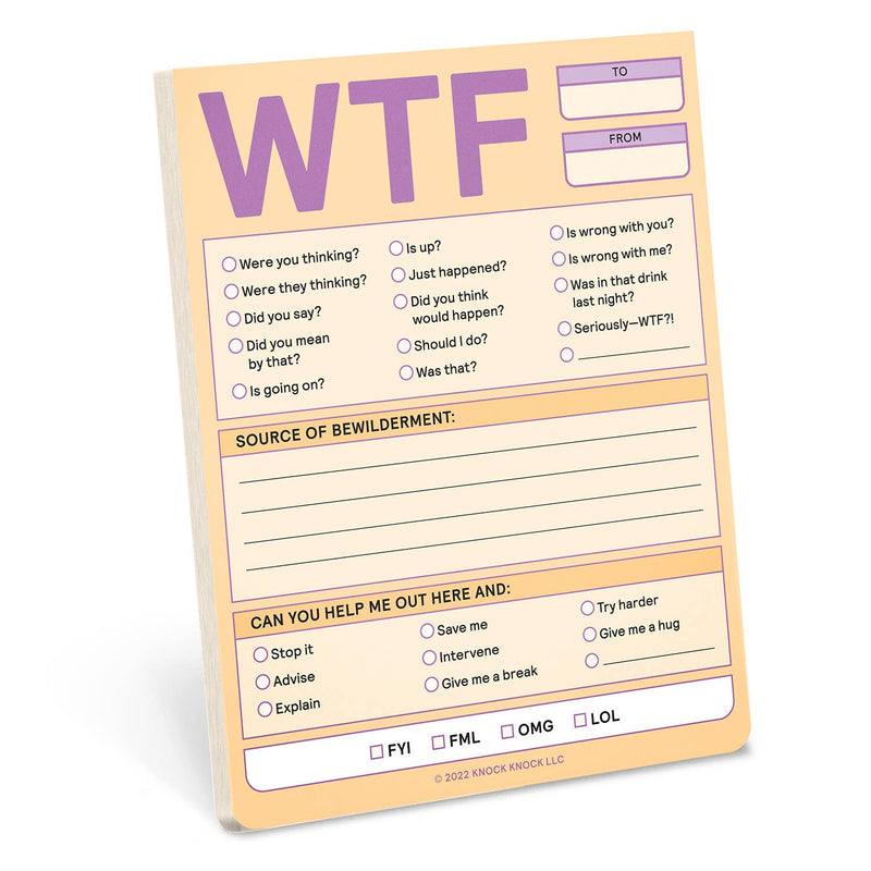 WTF Nifty Note Pad (Pastel Version)  Knock Knock  Paper Skyscraper Gift Shop Charlotte