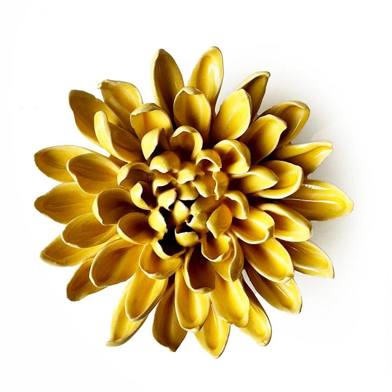 Yellow Ceramic Chrysanthemum Flower with Keyhole | Chive Home Decor Chive Paper Skyscraper Gift Shop Charlotte