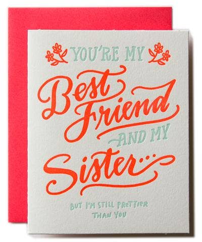 You Are My Bestfriend And Sister Cards Ladyfingers Letterpress  Paper Skyscraper Gift Shop Charlotte