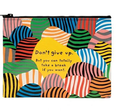 Zipper Pouches - Don't Give Up Zipper Pouches Blue Q  Paper Skyscraper Gift Shop Charlotte