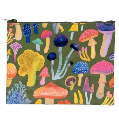 Zipper Pouches - Mushrooms Apparel & Accessories - Cosmetic Bags & Zip Pouches Blue Q Paper Skyscraper Gift Shop Charlotte