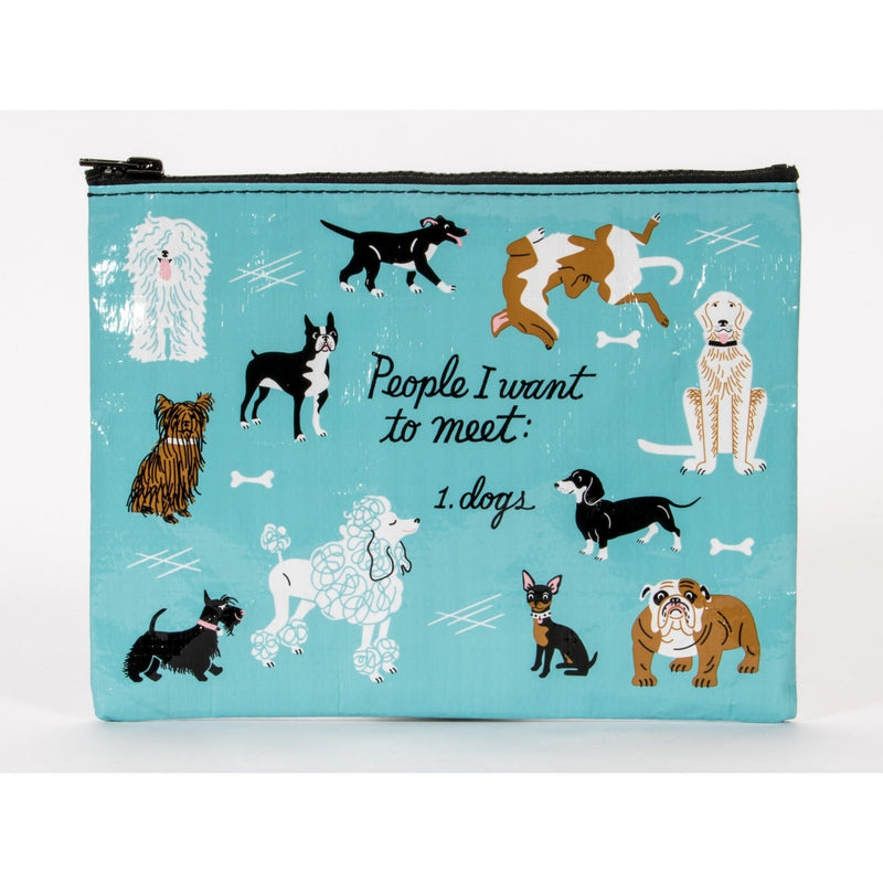 Zipper Pouches - People to Meet: Dogs Zipper Pouches Blue Q  Paper Skyscraper Gift Shop Charlotte