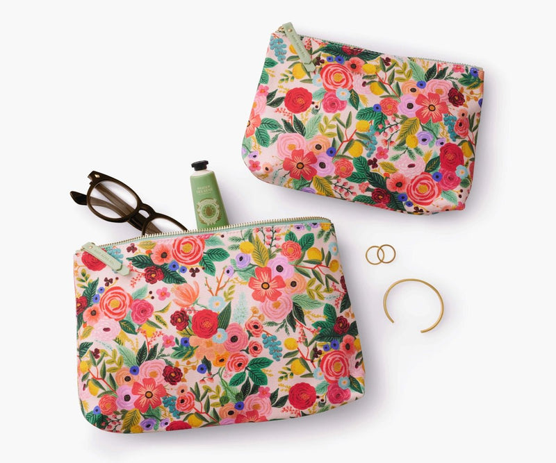 Zippered Pouch Set of 2 | Garden Party Pouches Rifle Paper Co  Paper Skyscraper Gift Shop Charlotte