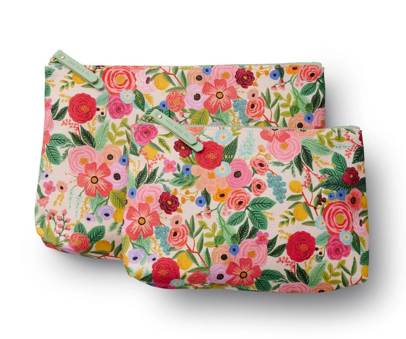 Zippered Pouch Set of 2 | Garden Party Pouches Rifle Paper Co  Paper Skyscraper Gift Shop Charlotte