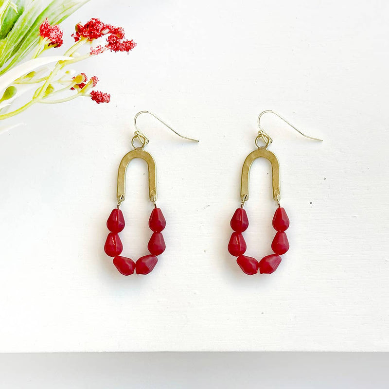 Seascape Drop Earrings - Merlot  WorldFinds  Paper Skyscraper Gift Shop Charlotte