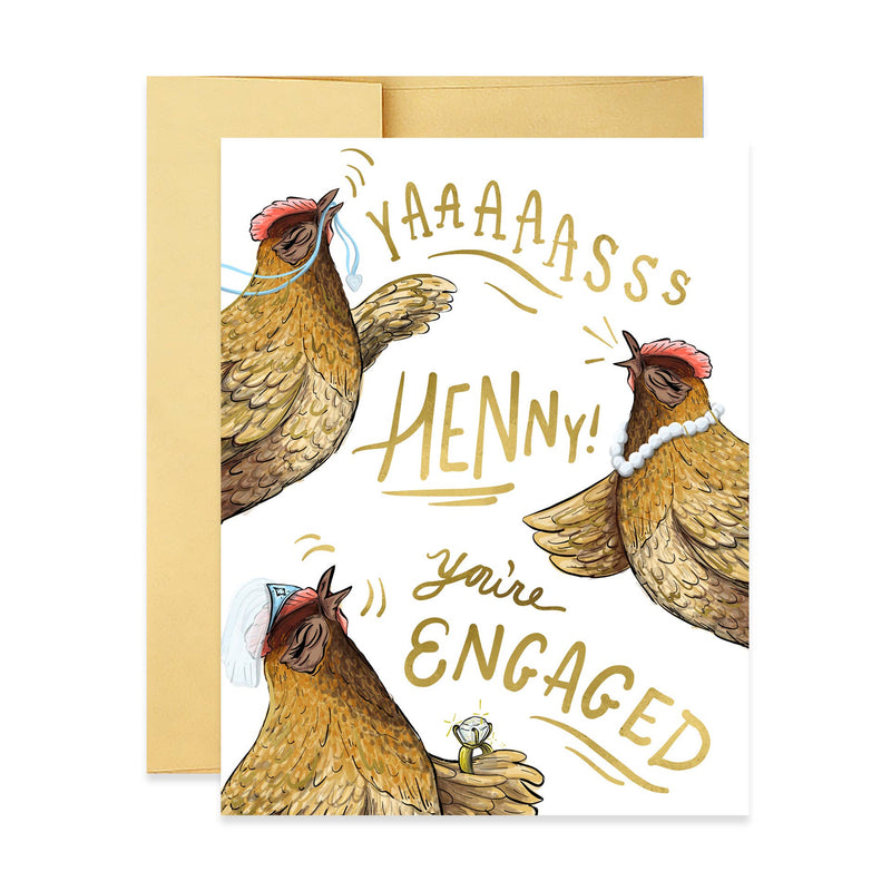 Yasss Henny Engagement Cards Good Juju Ink  Paper Skyscraper Gift Shop Charlotte