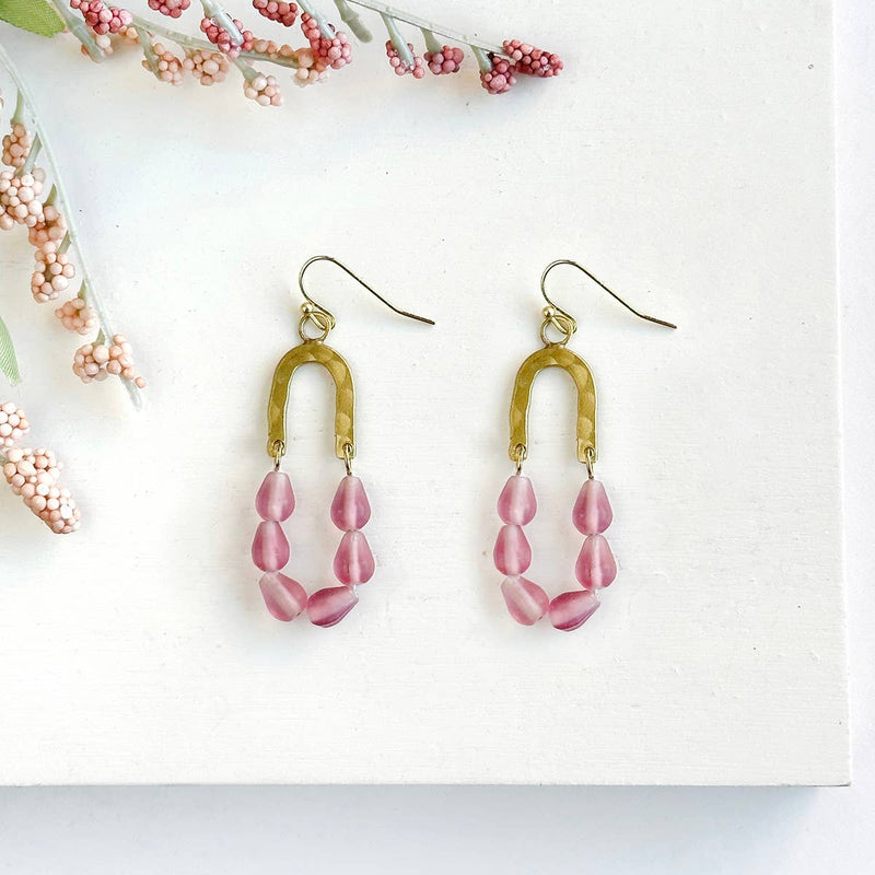 Seascape Drop Earrings - Rose  WorldFinds  Paper Skyscraper Gift Shop Charlotte