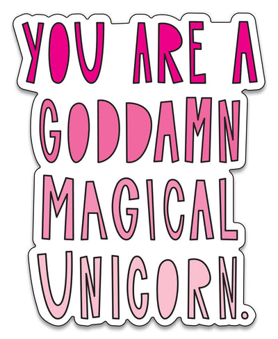 Goddamn Magical Unicorn - 3" vinyl sticker Stickers Near Modern Disaster  Paper Skyscraper Gift Shop Charlotte