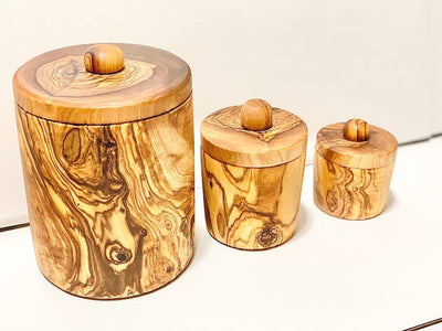 Spice Jars Kitchen Natural OliveWood  Paper Skyscraper Gift Shop Charlotte