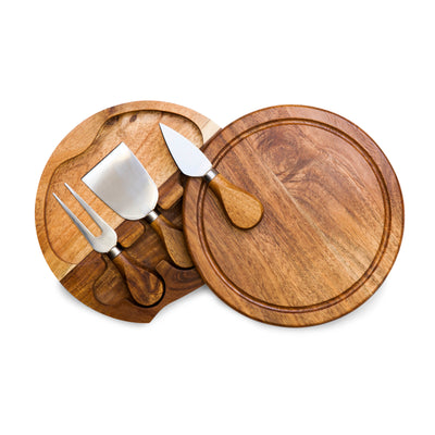 Acacia Brie Cheese Board & Tools Set Kitchen Picnic Time  Paper Skyscraper Gift Shop Charlotte